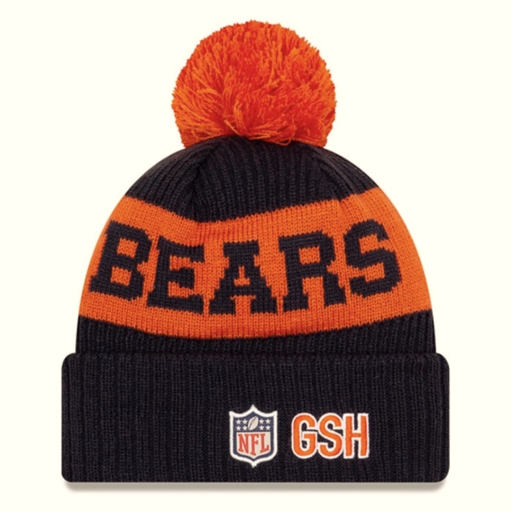 Chicago Bears Hat with Pom Pom